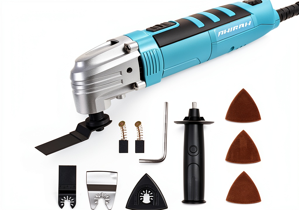 PHIRAH oscillating tool being used to cut a wooden board