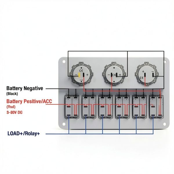 12V 6 Gang Switch Panel Nilight Aluminum Dual USB-7