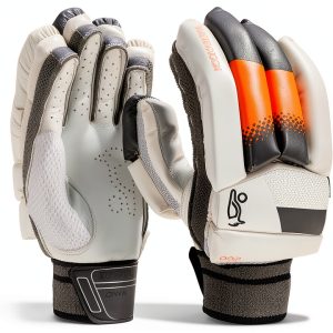 Kookaburra Cricket Batting Gloves Cotton White-Grey-0