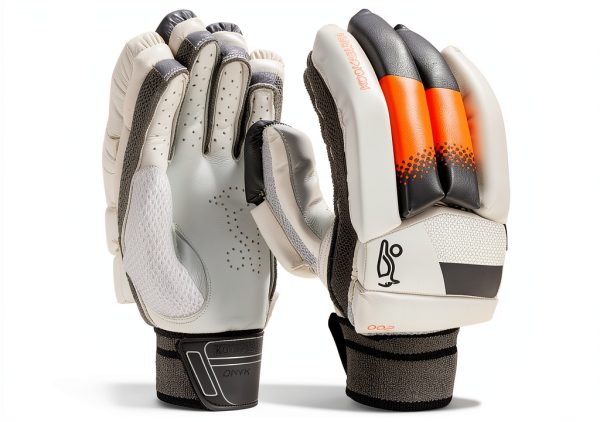 Kookaburra Cricket Batting Gloves Cotton White-Grey-0
