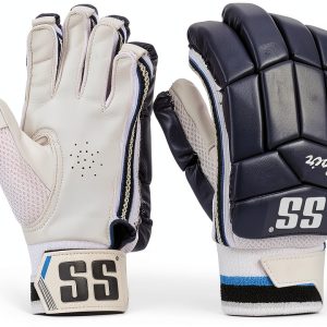 SS Cricket Batting Gloves Navy Right Hand Leather-0