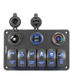 Nilight 6 Gang Rocker Switch Panel Aluminum-0