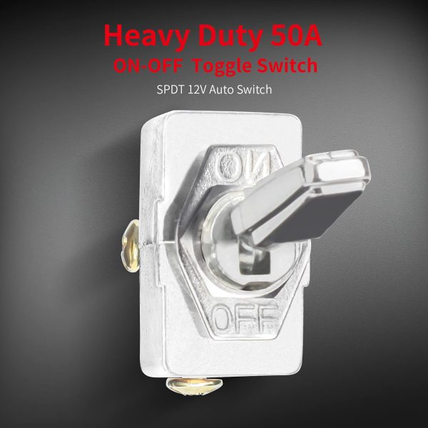Automotive Toggle Switch Silver Metal SPST-1