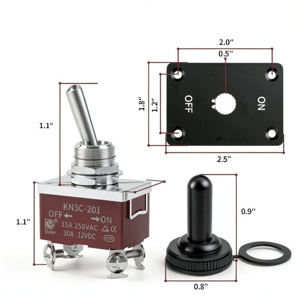 12V Toggle Switch RVMARINEPAT Metal Panel Mount-1