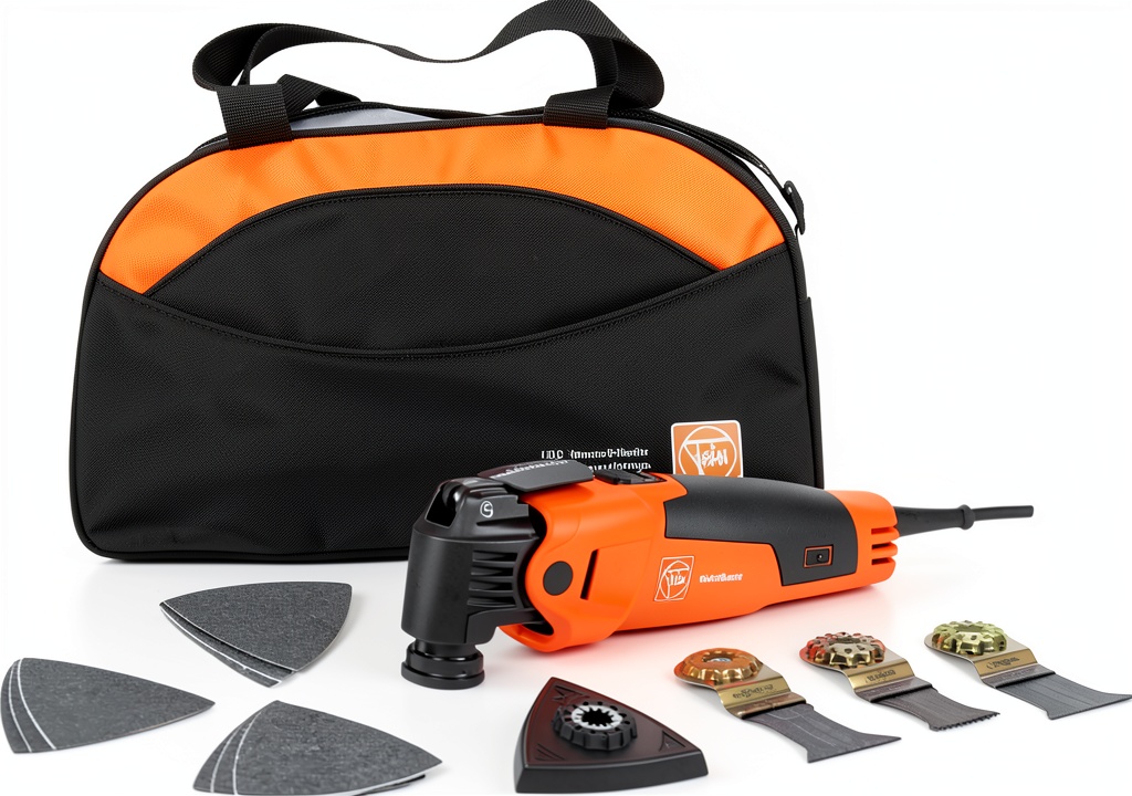 Fein Start Q oscillating tool in use on a drywall surface