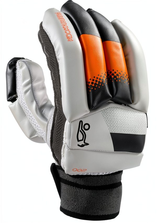 Kookaburra Cricket Batting Gloves Cotton White-Grey-2
