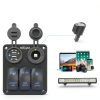 Nilight 3 Gang USB Rocker Switch Panel Metal-2