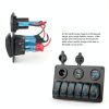 12V 6 Gang Switch Panel Nilight Aluminum Dual USB-3