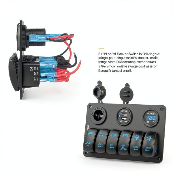 12V 6 Gang Switch Panel Nilight Aluminum Dual USB-3