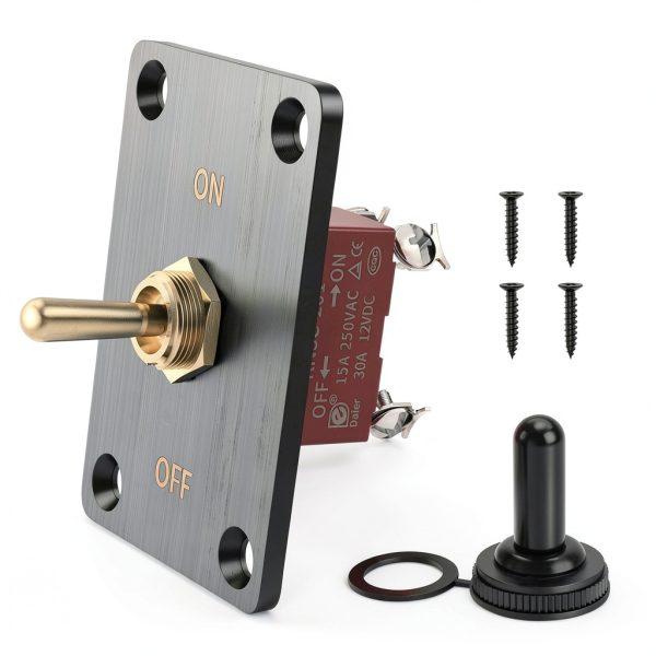 12V Toggle Switch RVMARINEPAT Metal Panel Mount-0