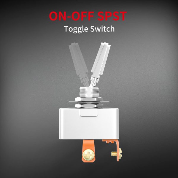 Automotive Toggle Switch Silver Metal SPST-4