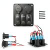 Nilight 3 Gang USB Rocker Switch Panel Metal-5