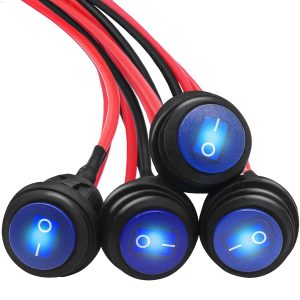 mankk Waterproof Rocker Switch Blue LED-0