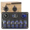 12V 6 Gang Switch Panel Nilight Aluminum Dual USB-0