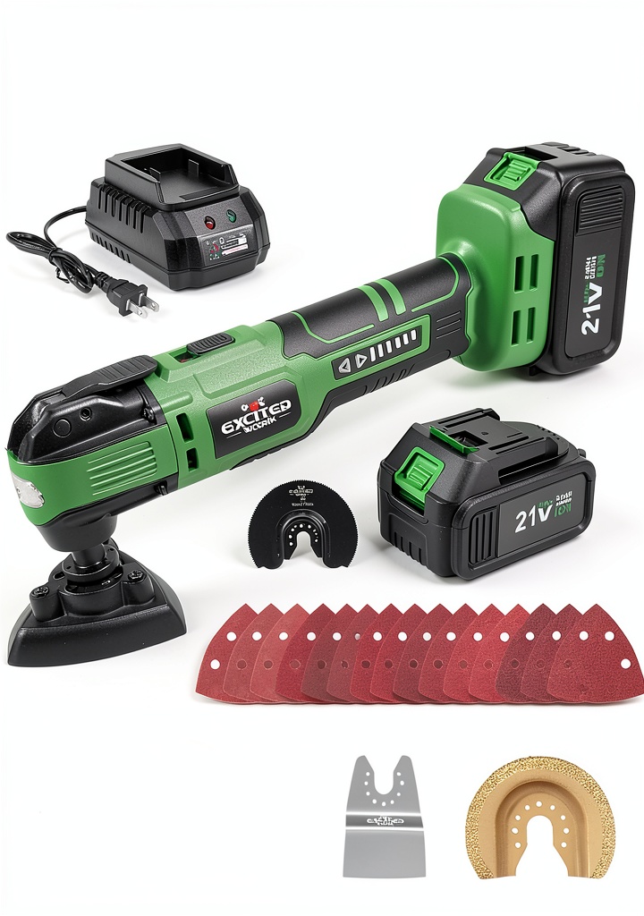 LAZYLAND Brushless Oscillating Tool in use on a wooden surface