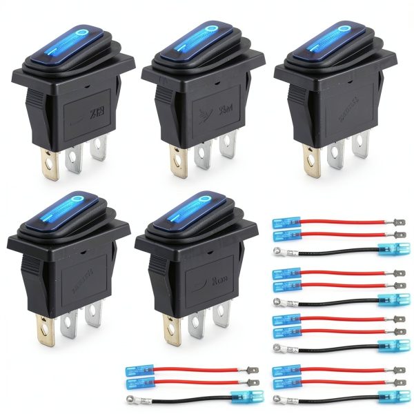 TIANWIDJEW 12V 3-Pin Toggle Switch Blue-0