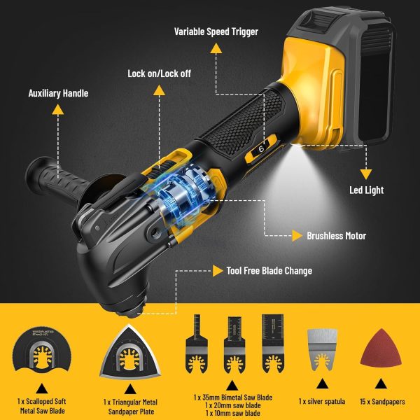Oscillating Multi-Tool NATBEESY 20V Yellow-3