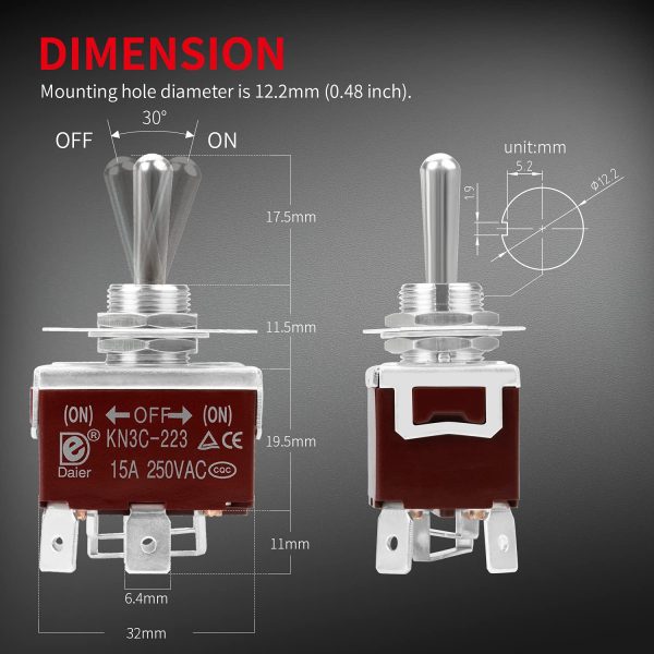 DAIERTEK Panel Mount Toggle Switch-1